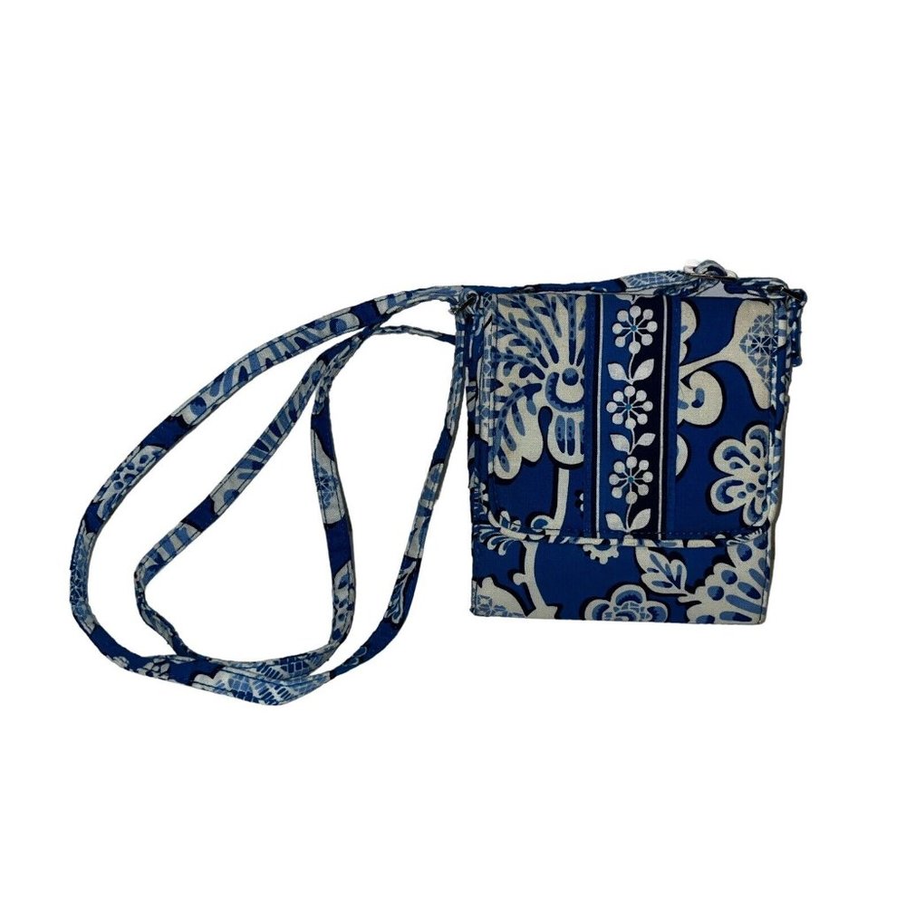 Vera Bradley Glenna Mini Crossbody Shoulder Purse Bag Blue Paisley Floral